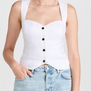 Reformation Kimberly white Linen top size 8